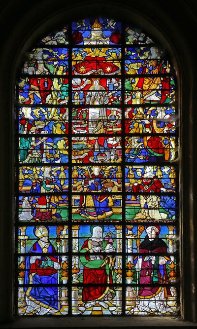 Window depicting Litany of the Virgin and Three Saints by French School